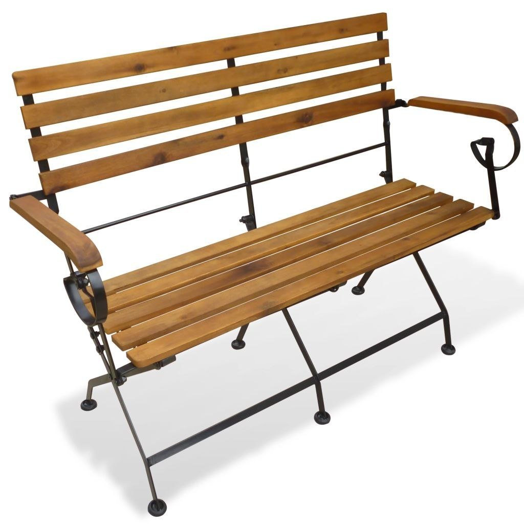 Składana ławka ogrodowa VIDAXL, brązowa, 112 cm