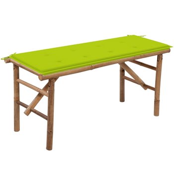 Składana ławka ogrodowa z poduszką, 118 cm, bambusowa - vidaXL