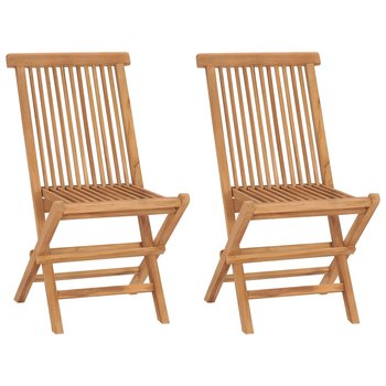 Składane krzesła ogrodowe, 2 szt., lite drewno tekowe - vidaXL