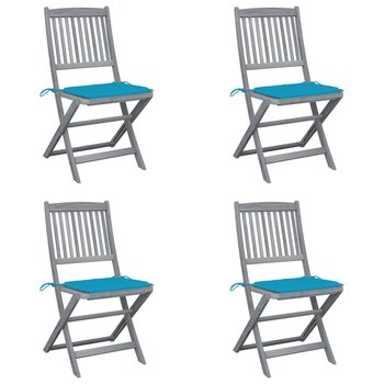 Składane krzesła ogrodowe, 4 szt., poduszki, drewno akacjowe - vidaXL