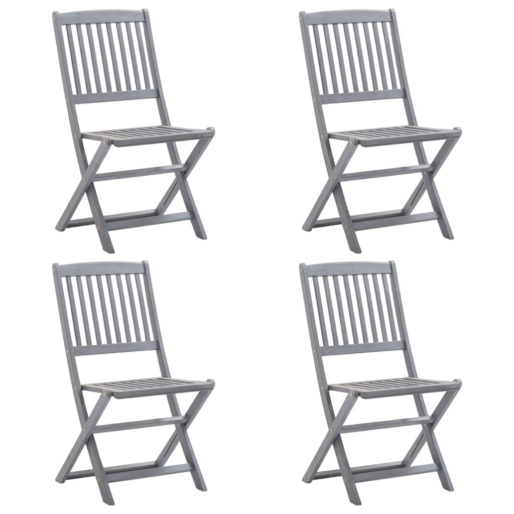 Składane krzesła ogrodowe VIDAXL, szare, 4 szt., 48,5x57x91 cm