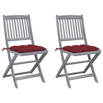 Składane krzesła ogrodowe z poduszkami, 2 szt., akacjowe - vidaXL