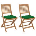 Składane krzesła ogrodowe z poduszkami, 2 szt., drewno akacjowe - vidaXL