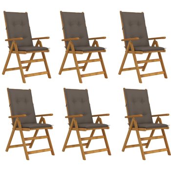 Składane krzesła ogrodowe z poduszkami, 6 szt., drewno akacjowe - vidaXL