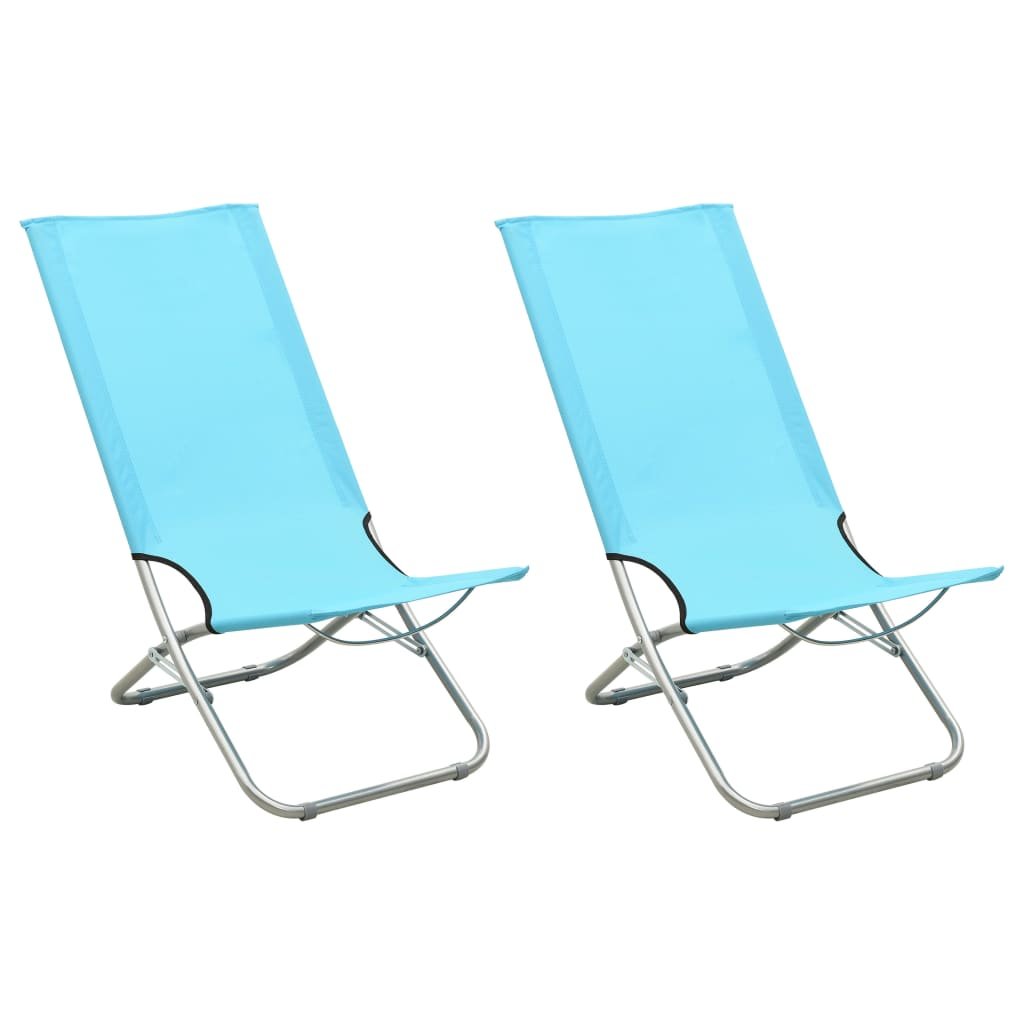 Zdjęcia - Meble ogrodowe VidaXL Składane krzesła plażowe, 2 szt., turkusowe, obite tkaniną 