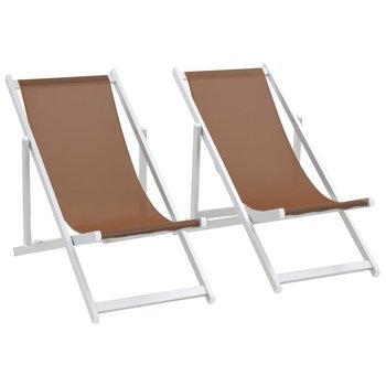 Składane krzesła plażowe VIDAXL, brązowe, 2 szt. - vidaXL