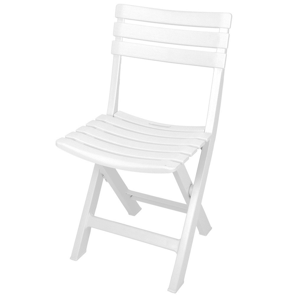 Фото - Садові меблі Progarden Składane krzesło ogrodowe , białe, 80x41x34 cm 