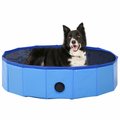 Składany basen dla psa, niebieski, 80 x 20 cm, PVC - vidaXL