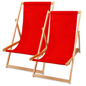 Składany drewniany leżak, krzesło plażowe-zestaw 2szt 116x59 cm - Amazinggirl