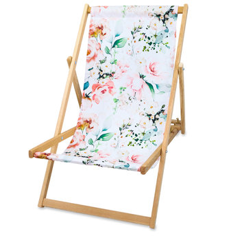 Składany drewniany leżak - Składane krzesło, leżak ogrodowy lub plażowy max 120 kg - Amazinggirl
