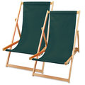 Składany drewniany leżak - Składane krzesło, leżak ogrodowy lub plażowy max 120 kg zielony 2 sztuki - Amazinggirl