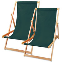 Składany drewniany leżak - Składane krzesło, leżak ogrodowy lub plażowy max 120 kg zielony 2 sztuki