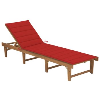 Składany leżak z poduszką, lite drewno akacjowe - vidaXL