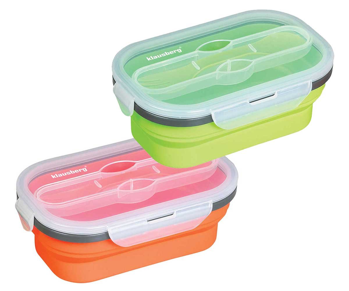 Składany Lunch-Box KLAUSBERG, pomarańczowy, 20x7x3 cm