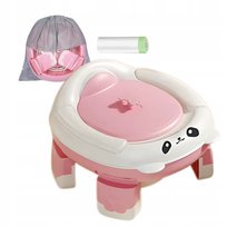 SKŁADANY NOCNIK TURYSTYCZNY RÓŻOWY DLA DZIECI PODRÓŻNA PRZENOŚNA TOALETA