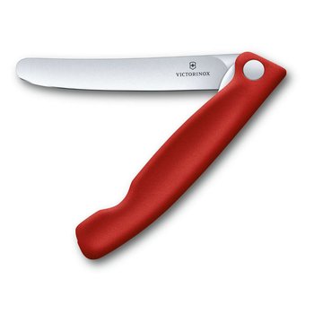 Składany nóż kuchenny 11cm gładkie ostrze Victorinox czerwony - Victorinox