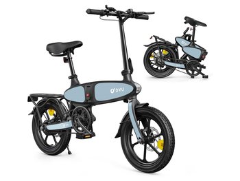 Składany rower elektryczny DYU C1 - Akumulator 48 V 7,5 Ah - Opony 16 cali - Silnik 250 W, centralny amortyzator - DYU