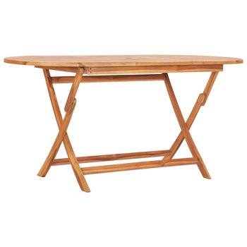 Składany stół ogrodowy, 160x80x75 cm, lite drewno tekowe - vidaXL