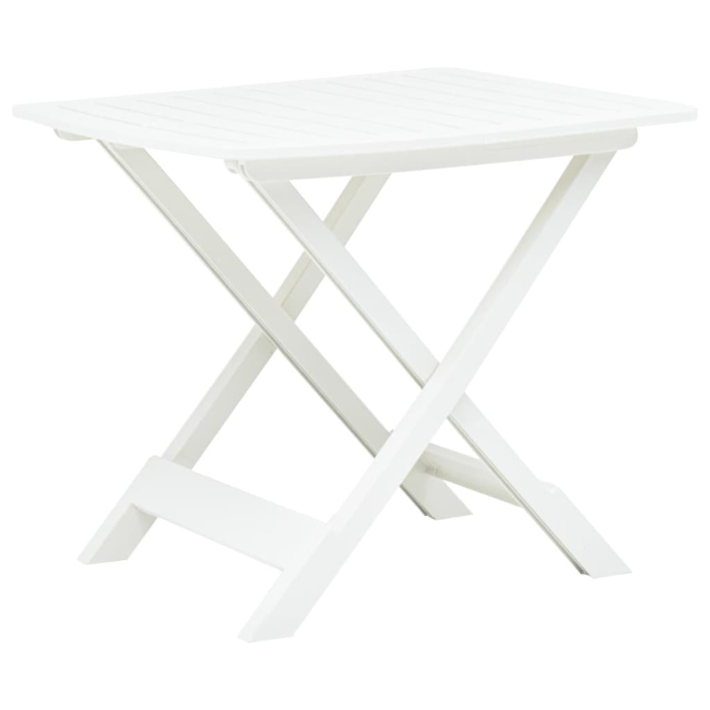 Фото - Садові меблі VidaXL Składany stolik ogrodowy, biały, 79x72x70 cm, plastik 
