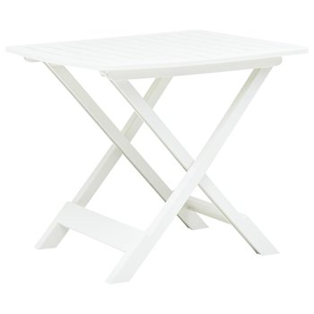 Składany stolik ogrodowy, biały, 79x72x70 cm, plastik - vidaXL