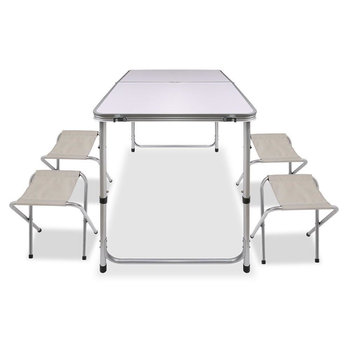składany stolik turystyczny biały + 4 krzesełka - TEKAN