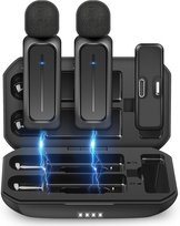 Sklep95 M3 Mikrofon bezprzewodowy krawatowy 2x do iPhone iPad Android z etui ladujący