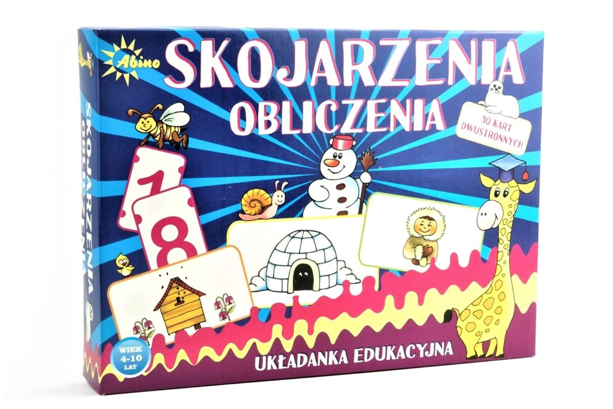 Skojarzenia obliczenia, gra matematyczna, Abino, gra planszowa