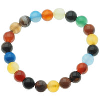 Skorulski Jewellery, Bransoletka 17,5 cm na gumce, Agat kolorowy kulki 8mm Skorulski Jewellery