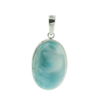 Skorulski Jewellery, Zawieszka, larimar owalny w srebrze-2 - Skorulski Jewellery