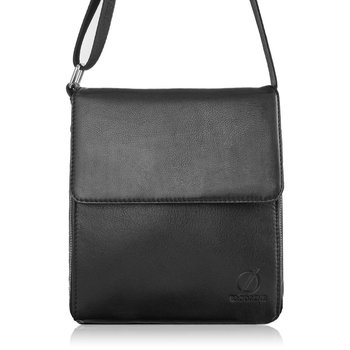 Skórzana Czarna Listonoszka Męska Na Ramię G-03 Brødrene - Brodrene