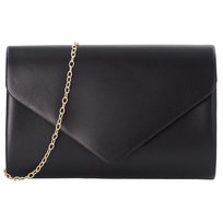 Skórzana Czarna Torebka Wieczorowa Kopertówka