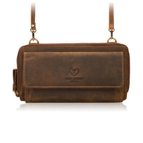 Skórzana kopertówka damska do ręki na ramię portfel damski T-137-HBR