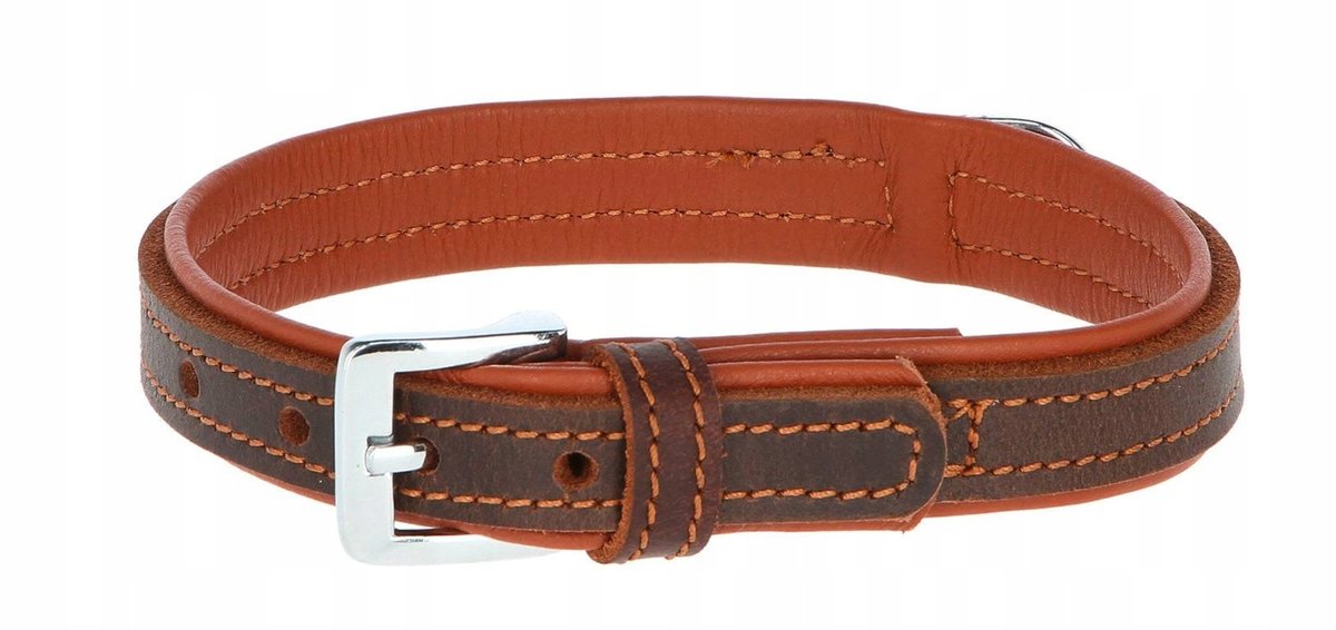 Skórzana obroża dla psa Vegas HQ, 37 - 43 cm x 20 mm, brązowa, Kerbl