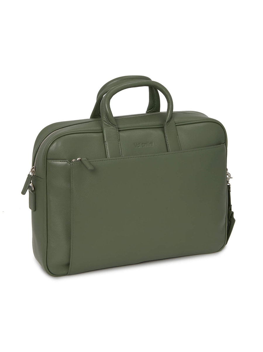 VALENTINI Skórzana teczka na laptopa 15.6' Coraggio 533 zielona