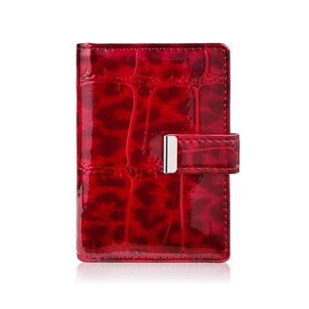 Skórzane etui na karty czerwone lakierowane SP-15-JRD - Jennifer Jones