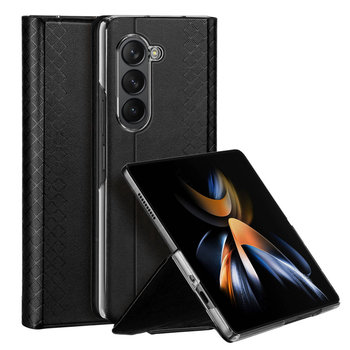 Skórzane etui z klapką i portfelem do Samsung Galaxy Z Fold5 5G Dux Ducis Bril - czarne - Dux Ducis