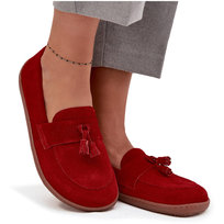 Skórzane Zamszowe Mokasyny Typu Barefoot Zazoo 322 Czerwone 36-40 Zazoo