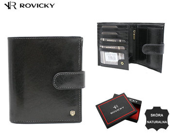 Skorzany duzy portfel meski z systemem RFID - Rovicky