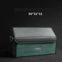 Skórzany organizer do bagażnika logo AUDI 50 × 31 × 31, zamszowa, zielony