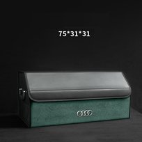 Skórzany organizer do bagażnika logo AUDI 75 × 31 × 31, zamszowa, zielony