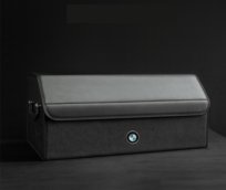 Skórzany organizer do bagażnika logo BMW 75 × 31 × 31, zamszowa, zielony