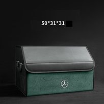 Skórzany organizer do bagażnika logo MERCEDES 50 × 31 × 31,zamszowa, zielony