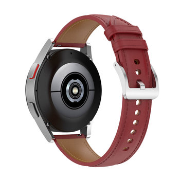 Skórzany pasek do zegarka Galaxy / zegarka Huawei w kolorze czerwonym - Avizar