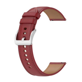 Skórzany pasek do zegarka Galaxy / zegarka Huawei w kolorze czerwonym - Avizar
