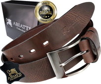 Skórzany Pasek Męski Do Spodni Abiatti Szeroki Pas Do Jeansów Gruba Skóra