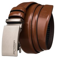 Skórzany pasek męski Peterson automat klasyczny pas do spodni elegancki rozmiar 115, brązowy
