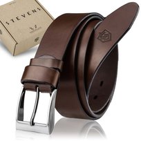 Skórzany Pasek Męski STEVENS Skóra Licowa Super Jakość Szeroki 4cm Brąz-135cm Stevens