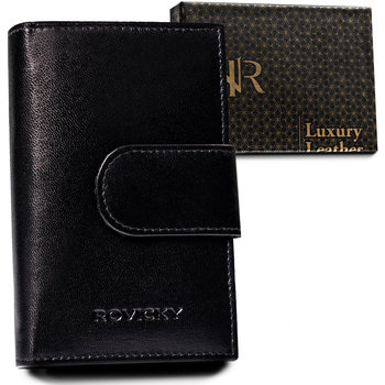 Skórzany portfel damski czarny — Rovicky - Rovicky