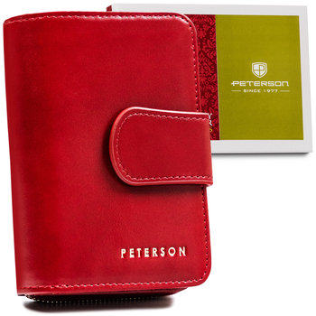 Skórzany portfel damski z RFID Protect Peterson, czerwony - Peterson