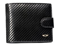 Skórzany portfel męski carbon + brelok zestaw upominkowy prezentowy PETERSON